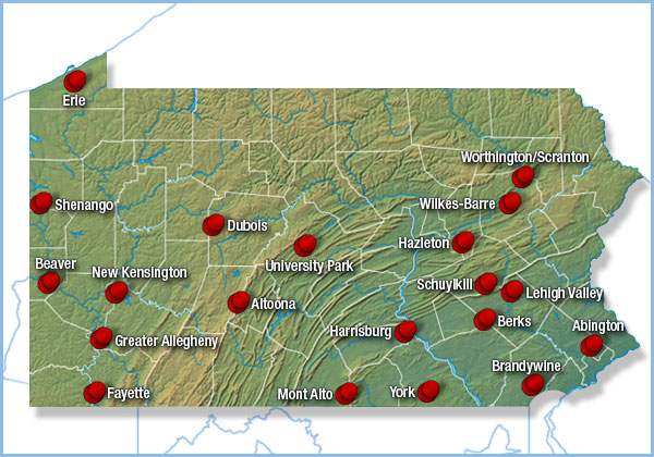 Pennsylvania Map Of Colleges 7045