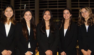 L to R: Jessie Chen, Thais Guerra, Chandler Morin, Lena Montalbano, and Malena Nassif